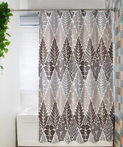 Bay Leaf Palm Leaves Seamless Style Spring Botanical Fabric Shower Curtain
