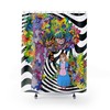 Be Boho Chic With Steampunk Alice Trippy Boho Shower Curtain Inspired By Alice In Wonderland.
