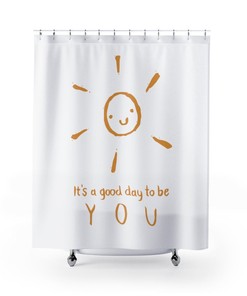 'Be You' Shower Curtain with Inspirational Quote for Unique Bathroom Decor