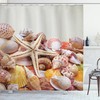 Beach Home Decor Seashells and Starfish Shower Curtain for a Charming Country Look