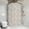 Beach Life Palm Tree Print Shower Curtain with Flamingos for a Tropical Bathroom