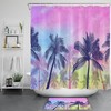 Beach Palm Trees Watercolor Tropical Summer Shower Curtain for Bathroom 