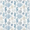 Beach Print Shower Curtain with Sea Shells, Stars, Seahorse, and Coral for a coastal and waterproof bathroom decor