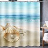Beach Scenery With Starfish And Seashells Printed Shower Curtain