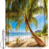 Beach Seaside Tropical Palm Tree Nature Landscape Shower Curtain For A Beachy Bathroom