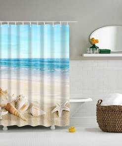 Beach Shells Shower Curtain For A Nature-Inspired Bathroom Oasis