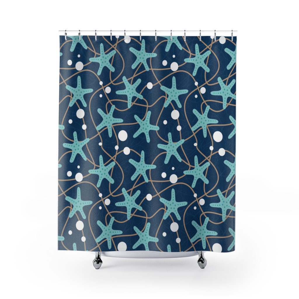 Beach Shower Curtain With Seascape Decor For A Themed Bathroom