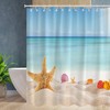 Beach Shower Curtain with Starfish Design, Waterproof Fabric for Stylish Bathroom Design