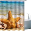 Beach Starfish Seashell Shower Curtain Tropical Bathroom Decors