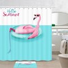 Beach Sunbathing Flamingo Print Shower Curtain for Bathroom Decor