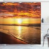 Beach Sunset Coast Print Hawaiian Shower Curtain For Bathroom