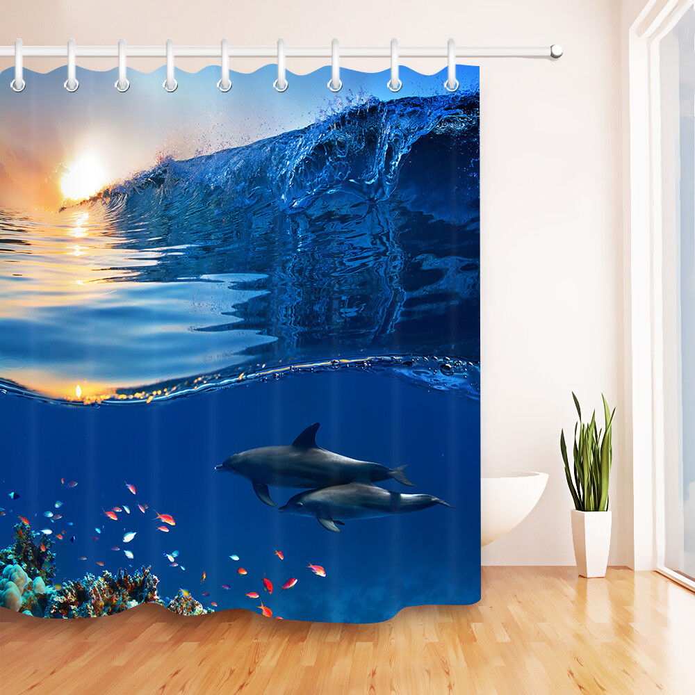 Beach Sunset Vibes Shower Curtain, Water Resistant and Washable, Ideal Housewarming Gift