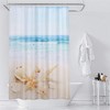Beach Theme Shower Curtain Summer Seashells & Starfish Print