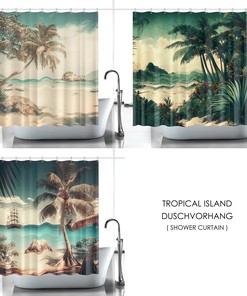 Beach-Inspired Tropical Palm Trees Shower Curtain for Your Bathroom
