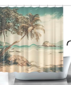 Beach-Inspired Tropical Palm Trees Shower Curtain for Your Bathroom