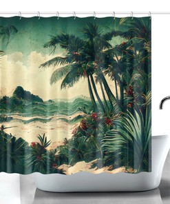 Beach-Inspired Tropical Palm Trees Shower Curtain for Your Bathroom