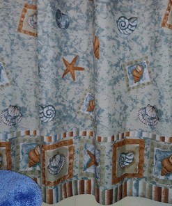 Beachy Coastal Seashell Pattern Shower Curtain, Feel The Ocean Breeze In Your Bathroom