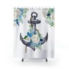 Beachy Nautical Floral Anchor Shower Curtain - Coastal Bathroom Decor and Beach House Accessories
