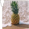 Beachy Pineapple Shower Curtain with Rust-Resistant Grommets 