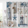 Beachy Sea Life Shower Curtain With Starfish And Shell Print For A Coastal Bathroom