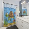 Beachy Sea Turtle Shower Curtain Waterproof Fabric for Ocean Lovers Bathroom Decor