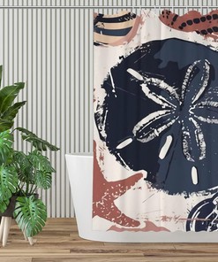 Beachy Seashell Sand Shower Curtain for Refreshing Bathroom Vibes 