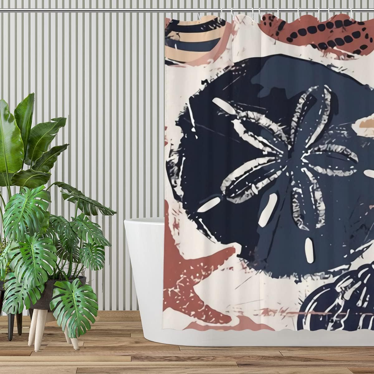 Beachy Seashell Sand Shower Curtain for Refreshing Bathroom Vibes