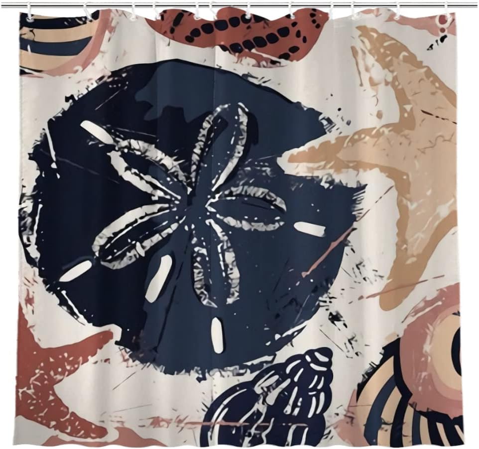 Beachy Seashell Sand Shower Curtain for Refreshing Bathroom Vibes