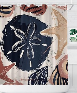 Beachy Seashell Sand Shower Curtain for Refreshing Bathroom Vibes