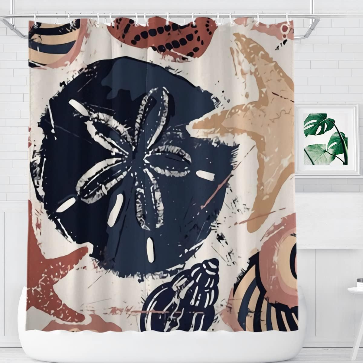 Beachy Seashell Sand Shower Curtain for Refreshing Bathroom Vibes