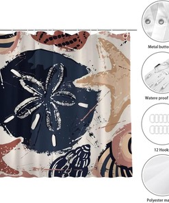 Beachy Seashell Sand Shower Curtain for Refreshing Bathroom Vibes