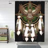 Beadwork Owl Mandala Shower Curtain for a Handcrafted Vibe