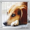 Beagle Dog Art Print Shower Curtain, Perfect For Animal Lovers