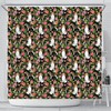 Beagle Dog Floral Print Shower Curtain, Perfect For Animal Lovers