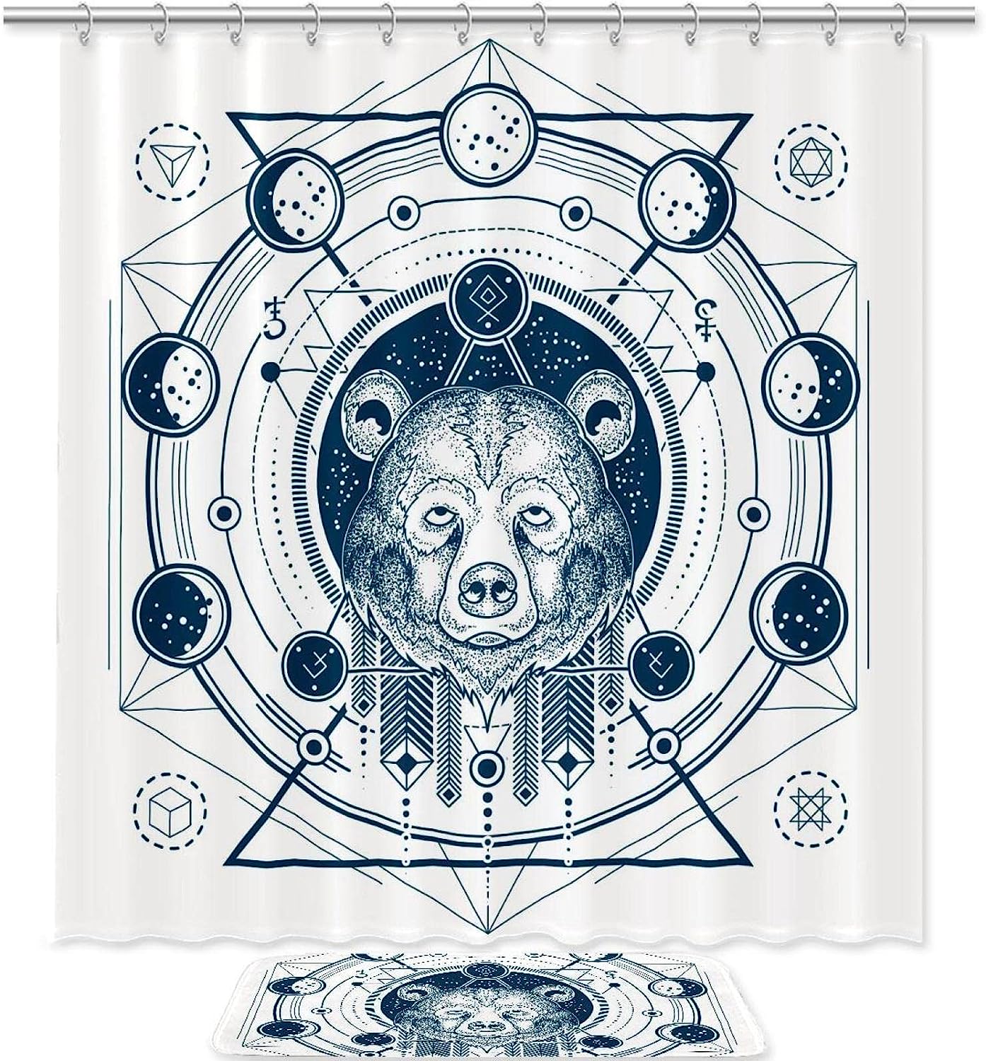Bear Animal Waterproof Shower Curtain Bathroom Curtain