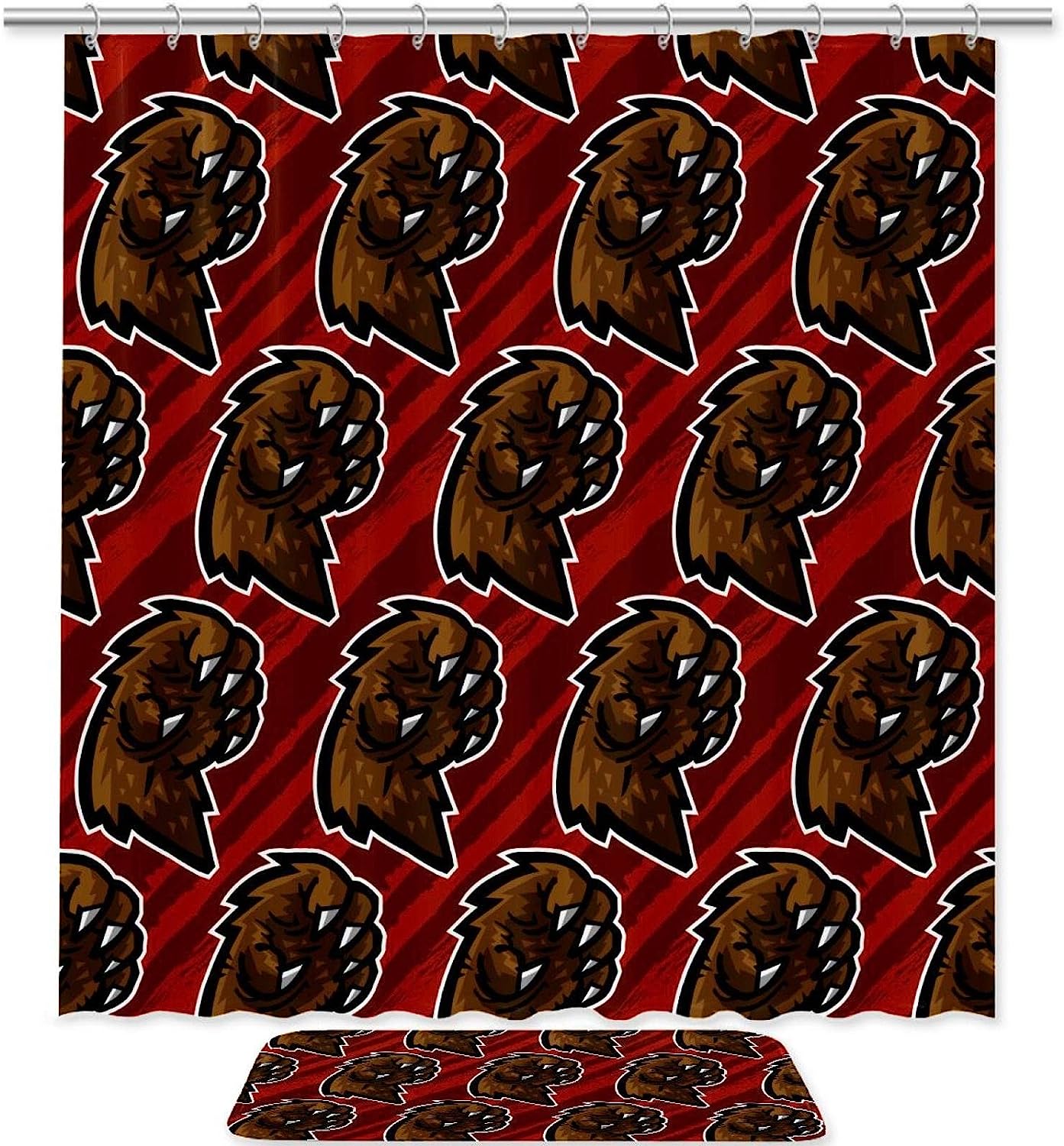 Bear Attack Grizzly Bear Attack Claw Waterproof Shower Curtain