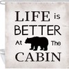 Bear Cabin Shower Curtain for Rustic Bathroom Decor