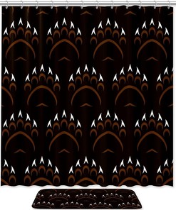 Bear Deception Grizzly Bear Claw Waterproof Shower Curtain