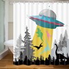 Bear Deer Forest Rustic Shower Curtain - Country Style Wildlife Animal Art Vintage Farmhouse Lodge Cabin Shower Curtain