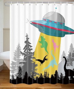 Bear Deer Forest Rustic Shower Curtain - Country Style Wildlife Animal Art Vintage Farmhouse Lodge Cabin Shower Curtain
