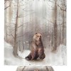 Bear Necessities Lonely Brown Bear Waterproof Shower Curtain