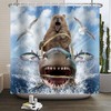 Bear Riding Shark Shower Curtain - A Fun And Fierce Bathroom Look For Kids