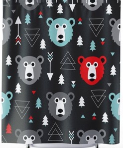 Bear and Arrows Bathroom Decor Shower Curtain for Nature Lovers
