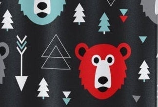 Bear and Arrows Bathroom Decor Shower Curtain for Nature Lovers