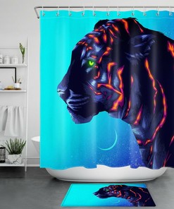 Beast Tiger Shower Curtain - Fantasy Animal Bathroom Decor
