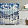 Beautiful 3D Snow Mountain Forest Jungle Tree Print Bathroom Shower Curtain