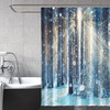 Beautiful 3D Sun Snow Forest Shower Curtain For Your Bathroom