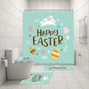 Beautiful And Creative 3D Wreaths Easter Eggs Rabbit Bathroom Shower Curtain