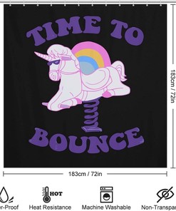 Beautiful And Funny Animal Print Shower Curtain For Bathroom, Unicorn Lovers Gifts For Kids