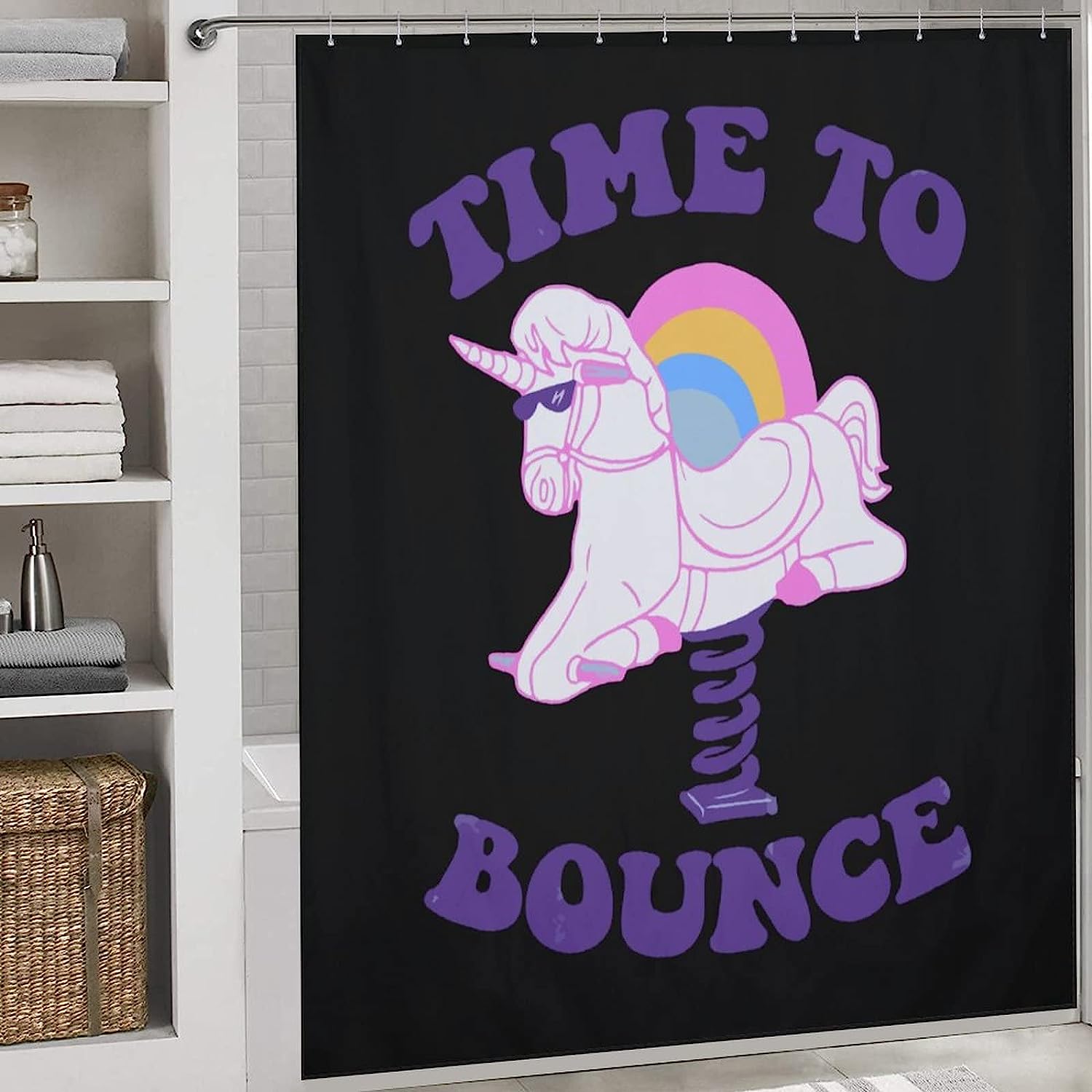 Beautiful And Funny Animal Print Shower Curtain For Bathroom, Unicorn Lovers Gifts For Kids